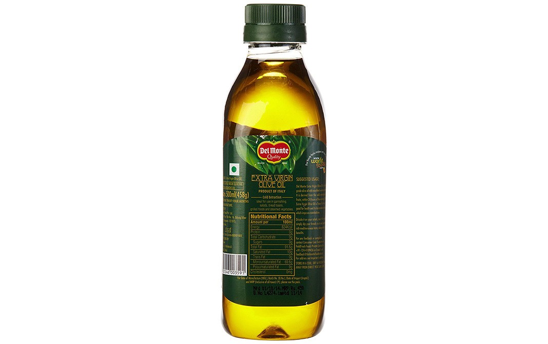 Del Monte Extra Virgin Olive Oil    Bottle  500 millilitre
